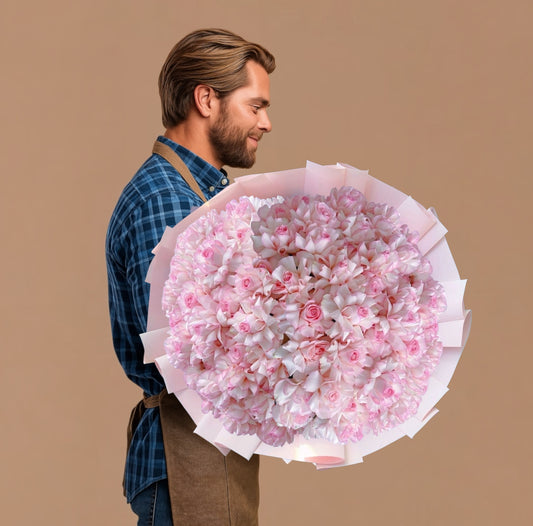 Blushing Face Pink Rose Bouquet