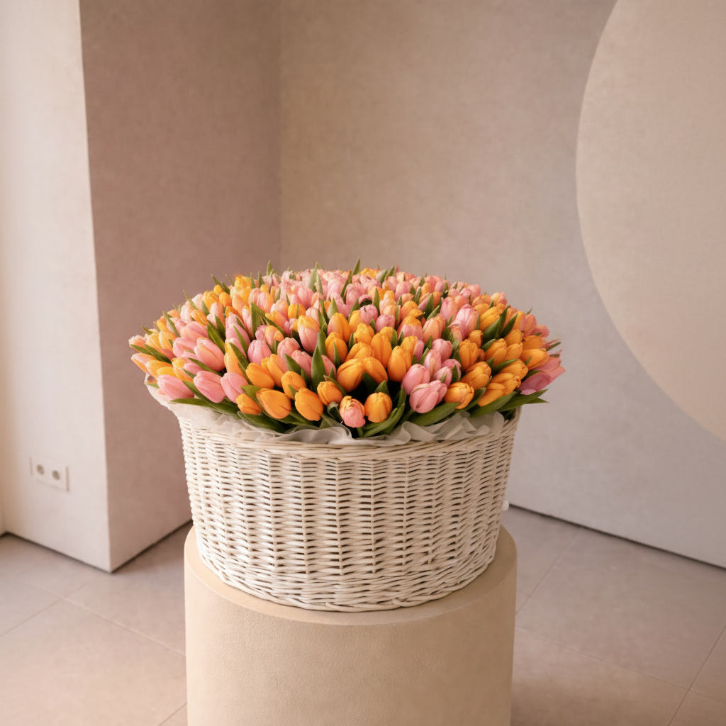 Golden Pearl tulip basket
